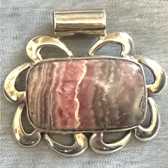 Sterling Silver Rhodochrosite Pendant - Picture 2 of 6